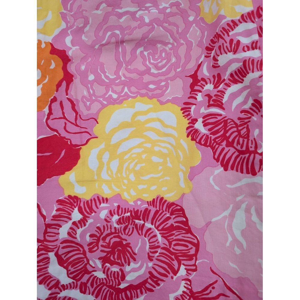 Lilly Pulitzer Pink Floral Lined Skirt size 4 Roses Multicolor Cotton - Picture 3 of 6